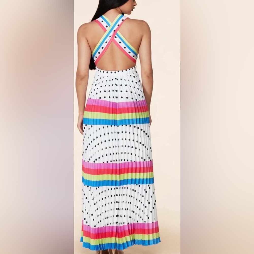 L’atiste Polka Dot Dress with Bright Stripes size 1X - Picture 2 of 4